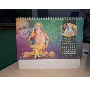 Calendar with Stand ITC Art Paper 300 GSM Matte Lamination Black Wiro 26 Leafs Poly Pack Size: 9.5X6.7