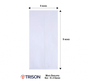 Trison Envelope White Non-Laminated 100 GSM 9x4 inch