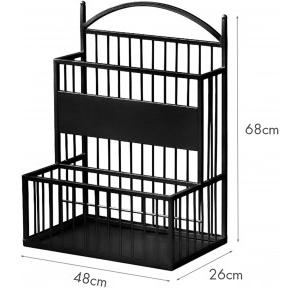 Metal Umbrella Stand W48xD26xH68 CM MS Black