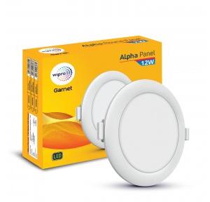Wipro Garnet Round LED Alpha Panel Downlight 12W 6500K Cool White