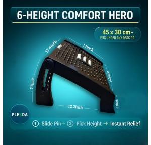 Plexda Adjustable Foot Rest With Massage Texture And Roller Under Desk With 6 Heights