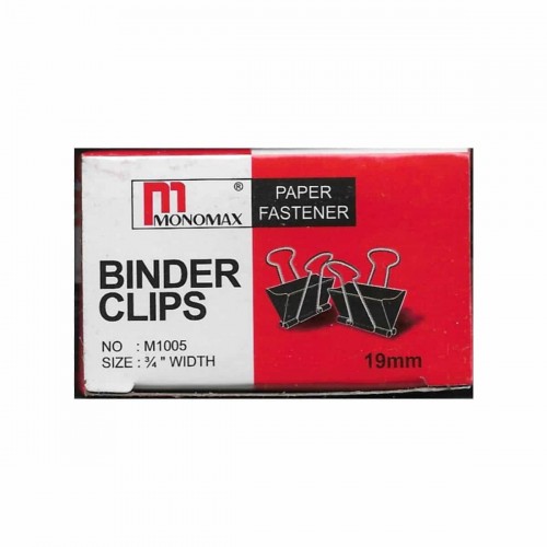 Makson Binder Clip 19mm Pack of 12