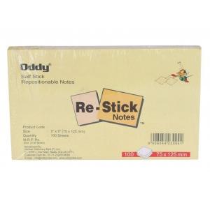 Oddy Selfstick Repositionable Note Pads(Yellow) RSN3x5 Size: 3x5inch 100 Sheets