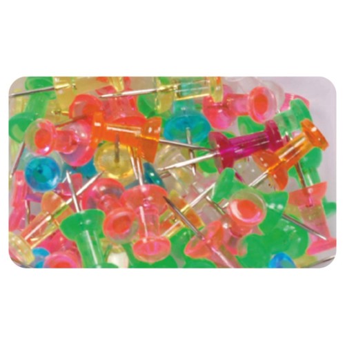 Oddy Push PIns PP50-9523 T Damroo Shaped-Transparent( Pack Of 50 Pcs) 26mm