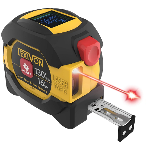 Laser Measuring Tape 2 in 1 Laser Measure 135 Ft & Tape Measure 16 Ft Color Display Rechargeable Multi-Measurement Modes With Magnetic Hook