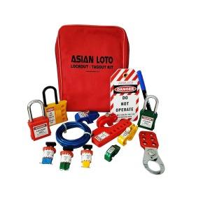 Asian Loto Small Lockout Tagout Kit ALC-SKT10 With Scissor Cable Lockout Padlock Tags & Hasp