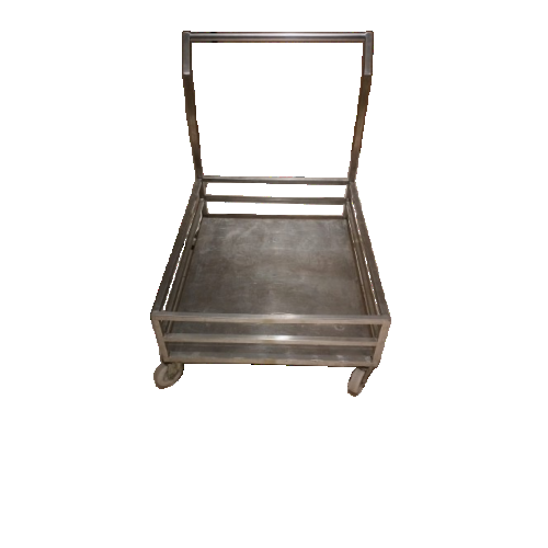 Platform Trolley With One Feet Railing Smooth Finishing With Durable 4 Inch Wheels Load Capacity Up to 500 Kg SS202 Length 3 Ft 6 Inch X Width 2 Ft  X Height 1 Ft