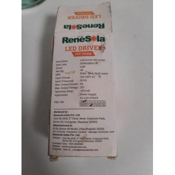 Renesola Led Driver 12V-2Amp 24W Model No RDR012BG01 IN