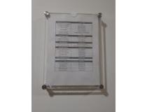 Acrylic Holder Size A4 Sheet Thickness 3 MM Single Paper Wall Mounted With SS Studs