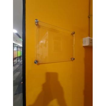 Acrylic Holder Size A4 Sheet Thickness 3 MM Single Paper Wall Mounted With SS Studs