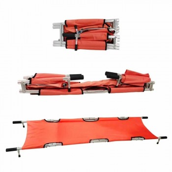 Multicare Foldable Stretcher MSP-1422 Four Fold Size L215xW54xH15 CM Load Bearing 160 Kg Aluminum With Patient Holding Strap