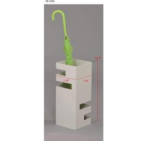 Umbrella Stand Metal Square White Size: L7.48xW7.48xH18.7 Inch