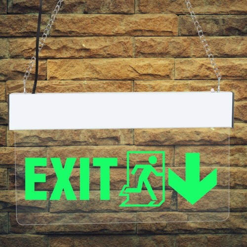 Led Exit Signage Acrylic 12 X 6 Inch Thickness 8 MM