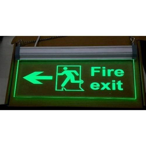 Right Side Led Fire Exit Signage Acrylic 12 X 6 Inch Thickness 8 MM