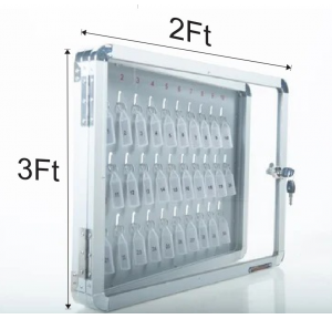 Key Station Aluminium Profile 3ftx2ft Double Leaf 100 Keys Acrylic Glass Door With Latch