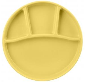 Signoraware Serving Plate Round Shape 4 Compartment Diameter 27 CM Height 3 CM Plastic 10.63 Inch Yellow
