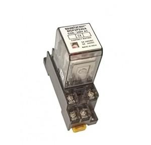 Salzer Relay With Base MSP2P 240A 8 Pin 5 Amp 2 Pole 240VAC