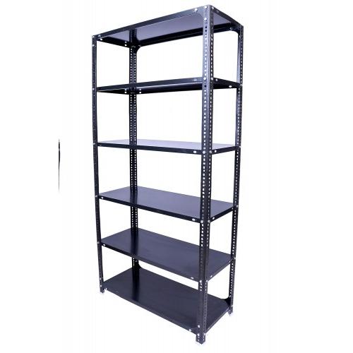 MS Slotted Angle Rack With 6 Shelve Including Top Size H1800 x W900 x D600 MM Angle 14 Gauge Shelf 18 Gauge Color Blue Power Coated Weight Capacity Approx 500 Kg With Installation
