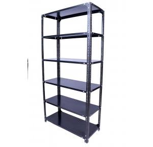 MS Slotted Angle Rack With 6 Shelve Including Top Size H1800 x W750 x D600 MM Angle 14 Gauge Shelf 18 Gauge Color Blue Power Coated Weight Capacity Approx 500 Kg With Installation