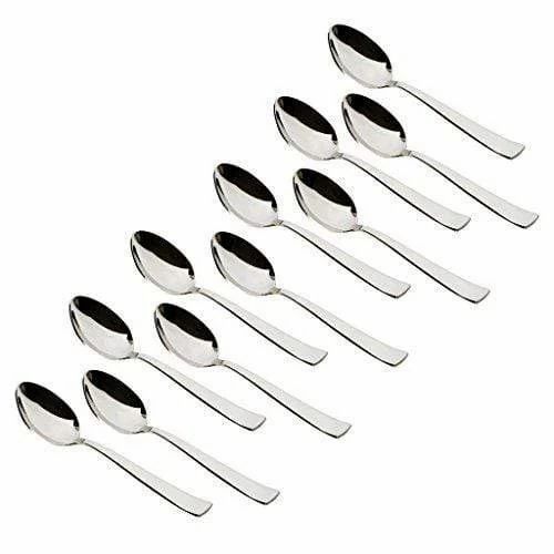 Impress Dinner Spoon Full Matt Color Silver Stainless Steel 18.5 CM 14 Gauge Pack of 12