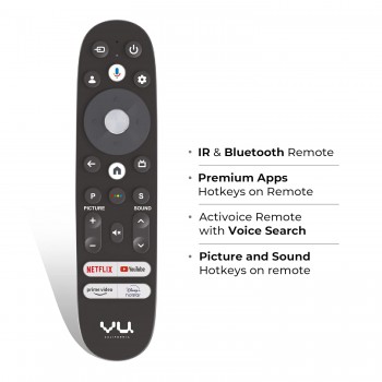 Vu Google TV 55VIBE24 Vibe Series QLED 4K Black 139 CM (55 Inch) With Wi-Fi USB Ethernet HDMI Connectivity
