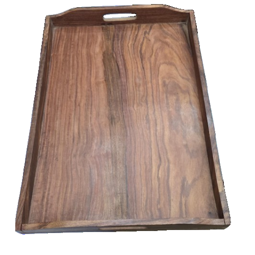 Tray Acacia Natural And Shiny Finish Wood Rectangular 14 x 10 inch