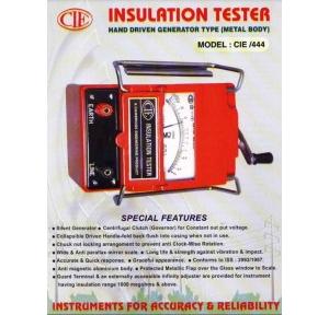 CIE Hand Driven Generator Multi Range Insulation Tester CIE-444 MR-3 Rated Voltage: 5000 Volts (5KV) Dimension: 110x128x195 MM