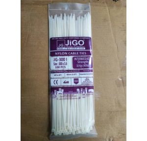 Jigo Cable Tie Nylon 300x3.5 mm White Pack of 100