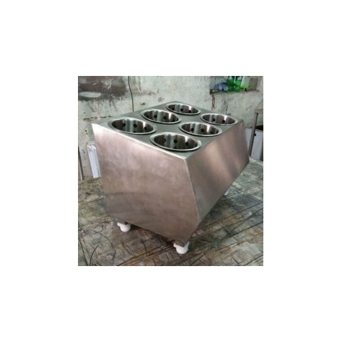Spoon Sterilizer Heavy Duty SS 304 With 150 MM Deep Pans 6 Round Compartments Smooth Temperature Adjustable 30-120°C With 4 Side Glass Wool 2 KW On / OFF Switch With Indicator Dimension L24 X W24 X H14 Inch Warranty : 12 Months Any Manufacturing Defects