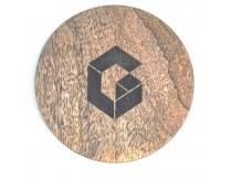 Coaster  Round Acacia or Mango Wood With Logo Lacquer Polish Size - 8cm