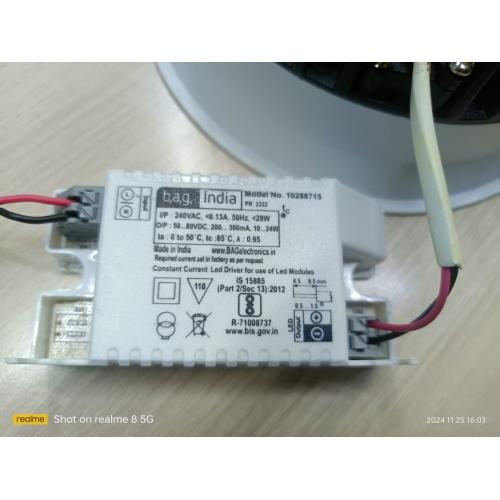 Bag India LED Driver Model 10288715 I/P - 240VAC 28W O/P - 50-80VDC 24W