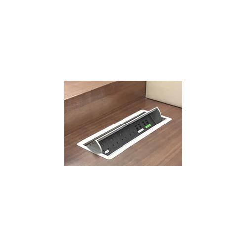 Netbox Axial 5 Gang 3 Universal Sockets, 1 Switch in 1 Module, 30W/3A Twin, Data Connection With Mini Cable, 200 MM Cable With Wieland Male Connector For Loop Manual Operation