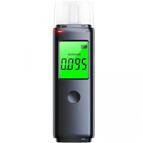 Real Instruments Portable Alcohol Tester & Breath Analyser Mr Black Digital Display Rechargeable  5 Analytical Scale
