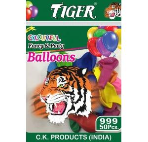 Tiger Balloons  Medium Size Color Saffron Pack of 50