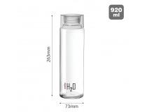 Cello Water Bottle H2O Fridge With Plastic Cap  Clear Leakproof & Durable L263 X W73 MM 920ml Glass