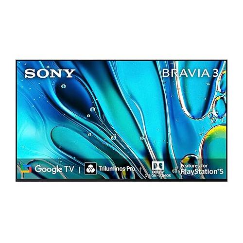 Sony TV Bravia 3 Series 189 CM (75 Inches) 4K Ultra HD AI Smart LED Google K-75S30B Black