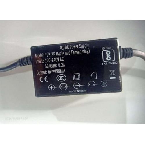 Kohler AC/DC SMPS With Male Female Plug 6V 600MA 240V AC