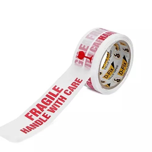 Fragile Tape Printed Handle With Care Red and White 48mm  65 Metres 42 micron