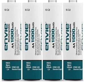 Envie Rechargeable Batteries R06/AA Mignon  1.2V 1000mAh Pack of 4