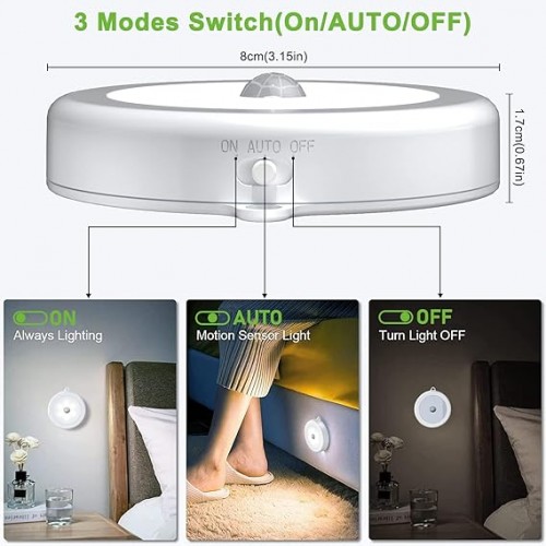 Hoteon  Motion Sensor Light HTFG01 Wall Mounted Battery Powered With Auto On/off Control Switch