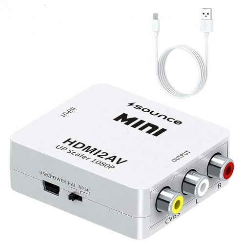 Sounce HDMI to RCA HDMI to AV 1080P HDMI to 3RCA CVBS AV Composite Video Audio Converter Adapter