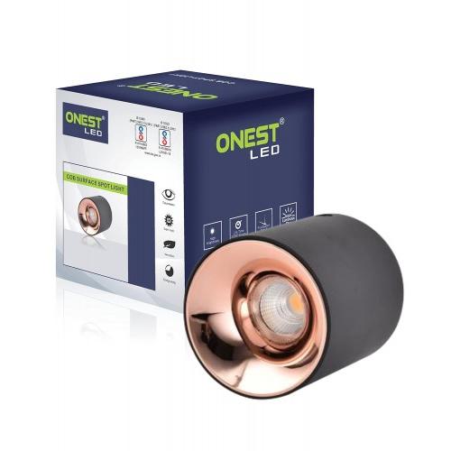 Onest LED COB Ceiling Light Metal Black Body Cylindrical Surface 7W 4000K Natural White