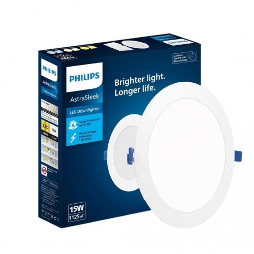 Phillips LED Down Light  Astra Sleek 15W Round Cool White 6500K