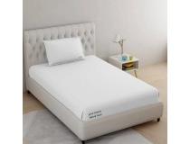 Cotton Bedsheet Single Bed 60x90 Inch White With Embroidered Logo