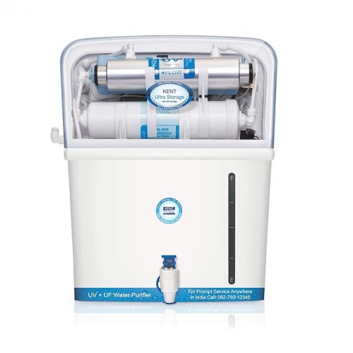 Kent Water Purifier Ultra Storage UV+UF Wall Mountable 8L Storage 60 L/hr Output White