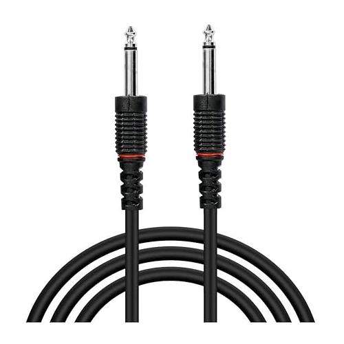 Secro Aux Cord Audio Instrument Cable 35Mm To 6.35Mm Jack Mono To Mono 6.35Mm Male Record Line 2 Meter Black