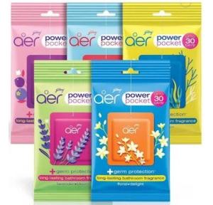 Godrej Bathroom Fragrance Air Power Pocket 10 Gram (Floral Delight, Berry Rush, Sea Breeze, Fresh Blossom, Lavender Bloom)