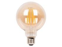 Wipro Glass Bulb Filament Round G80 6W Base E27 Yellow Light