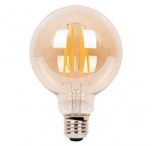 Wipro  Glass Bulb Filament Round G80 6W Base E27 Yellow Light