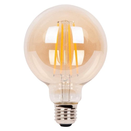 Wipro  Glass Bulb Filament Round G80 6W Base E27 Yellow Light